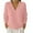 Pink, variant on Womens Long Sleeve Tshirt V Neck Loose Fit Soft Waffle Knit Thermal Tops Blue 3XL