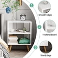 thumbnail image 4 of Mesa de Noche Moderna Aenuert Blanca de 2 Niveles, 4 of 7