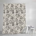 thumbnail image 4 of Vintage Floral Shower Curtain Set, Waterproof Shower Curtains for Bathroom, Grey Spring Dandelion Plants Flower Botanical Washable Fabric Bath Curtain for Bathtub Decoration with Hooks 48x72 Inches, 4 of 9
