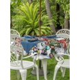 thumbnail image 2 of Outdoor Tablecloth with Umbrella Hole and Zipper, Black Christmas Gnomes Round Table Cloth 60 Inch Waterproof Tablecloth, Xmas Winter Forest Pine Tree Picnic Table Cover for Patio Camping, 2 of 7