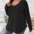 thumbnail image 5 of Towmus Womens Sweaters, Long Sleeve V Neck Lightweight Plus Size Pullover Tops Fall Blouse Army Green Size 5XL, 5 of 6