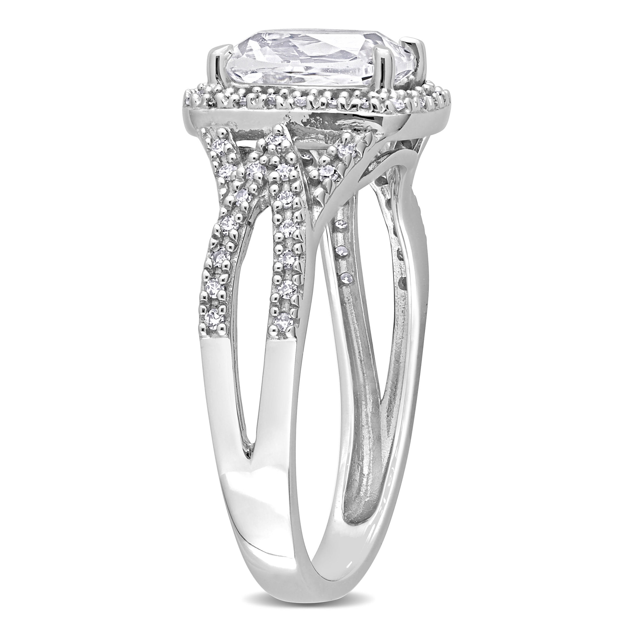 Everly Women's Created Sapphire 10k White Gold Ring