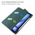 thumbnail image 5 of Allytechgroup Stand Case for iPad Air 11 inch M3 (2025) with Pencil Holder Clear Transparent Back & Soft TPU Shockproof Frame Cover [Auto Sleep/Wake] Smart Lightweight Trifold Shell, Darkgreen, 5 of 9