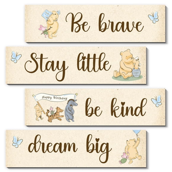 Set de Decoración de Pared Winnie the Pooh 30x8 cm 4 piezas
