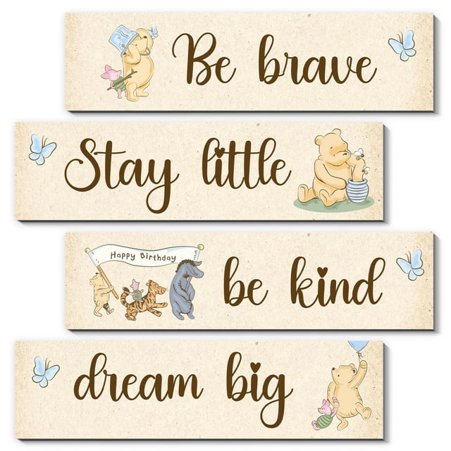 Set de Decoración de Pared Winnie the Pooh 30x8 cm 4 piezas