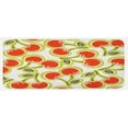 thumbnail image 1 of Fruit Kitchen Mat, Yummy Ornate Cherry and Leaves Pattern Fresh Food Fun Art Picture, Plush Decorative Kitchen Mat with Non Slip Backing, 47" X 19", Apple Green Red White, by Ambesonne, 1 of 1