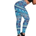 thumbnail image 4 of DISNIMO Aztec Style Printed High Waisted Leggings for Women, Yoga Pants Leggings Breathable Women's Workout Leggings Tummy Control for Yoga Gym, Blue, XS, 4 of 6