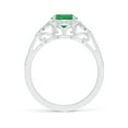 thumbnail image 2 of ANGARA Natural Aeon 1.2 ct Emerald Halo Leaf & Vine Engagement Ring with Milgrain in 14K White Gold for Women (Size-7mm) | May Birthstone, Anniversary, Jewelry Gift for Women | Natural Emerald Ring, 2 of 9
