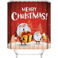 thumbnail image 2 of Juego de 4 cortinas de ducha navideñas de 72 x 72 pulgadas con tapetes antideslizantes, tapa de inodoro y cortinas de ducha impermeables de Claus, decoración de baño, regalos para Navidad, 2 of 5