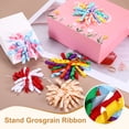 thumbnail image 4 of Uxcell 4" Curly Bows for Gift Wrapping, 6Pcs Self Adhesive Twist Tie Grosgrain Ribbon Bow for Treat Bag Christmas Birthday Gift Box Party Favors Decor, White/Champagne, 4 of 7