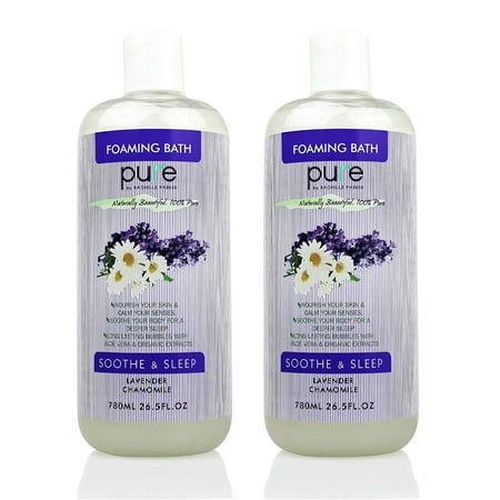 PURE Aromatherapy Lavender and Chamomile Bubble Bath for Women & Kids, Organic Bubble Bath for Kids Tear Free - Nourishes & Soothes, XL Lavender Bubble Bath Hypoallergenic & Sulfate Free Bubble