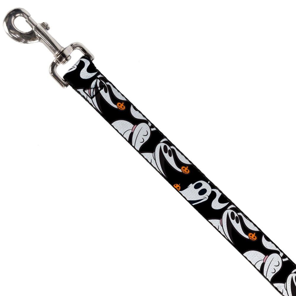 Disney Pet Leash, Dog Leash, Nightmare Before Christmas Zero Pumpkin Expressions, 4 Feet Long 1.0 Inch Wide
