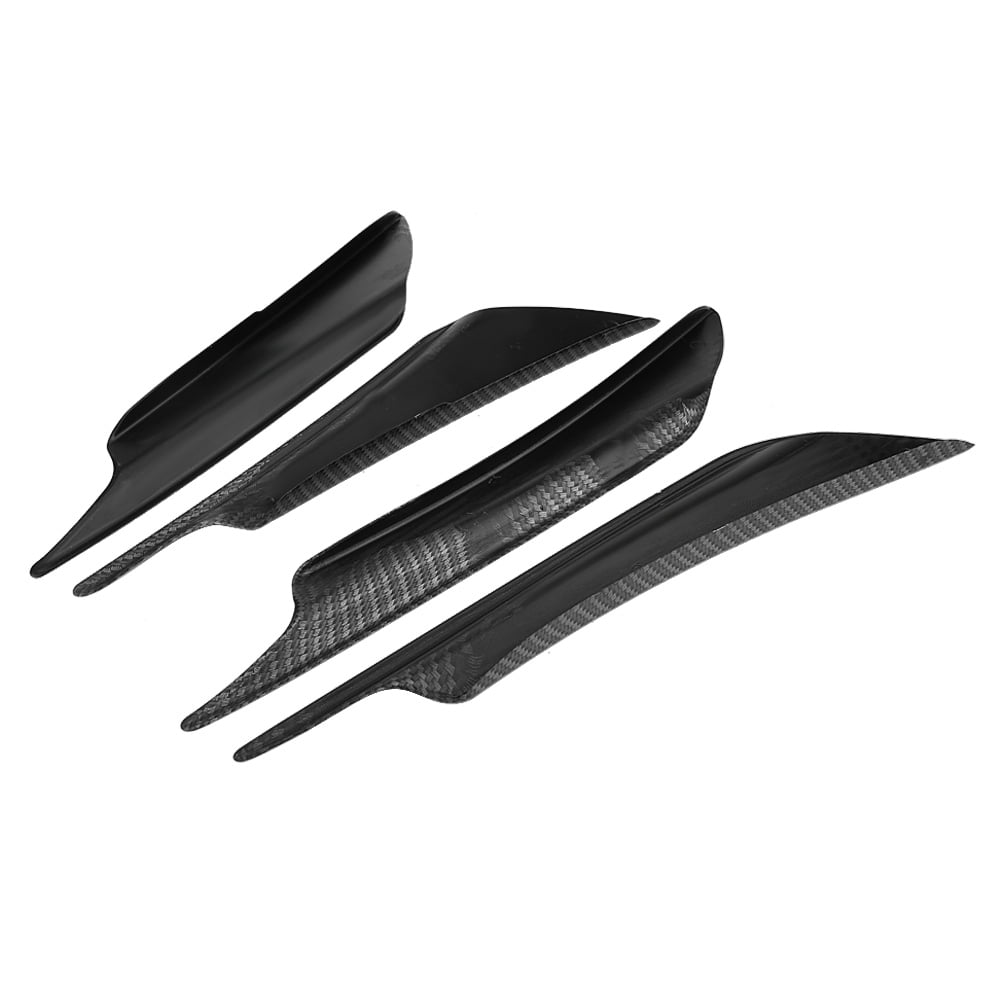 Yosoo Health Gear 4pcs ailerons de Pare-Chocs Noir Brillant ailerons de séparateur de Pare-Chocs Avant légers et résistants aux intempéries