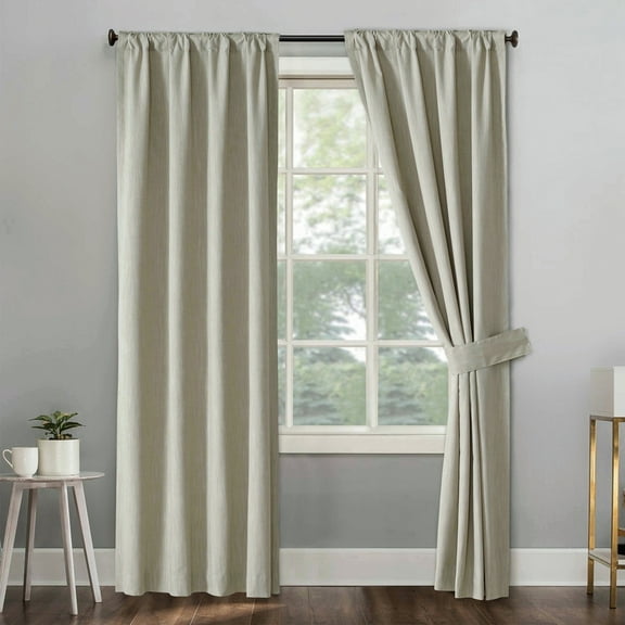 Home Soft Things Bedford Linen Blended Curtain 2 Pieces Set - Grey - 38" x 96"