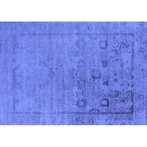Ahgly Company Indoor Rectangle Oriental Blue Industrial Area Rugs, 7' x 9'