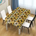 thumbnail image 4 of JSTEL Sunflower Vintage Yellow & White Table Cloth Square 60 x 60 Inch Tablecloth Anti Wrinkle Table Cover for Dining Kitchen Parties, 4 of 6