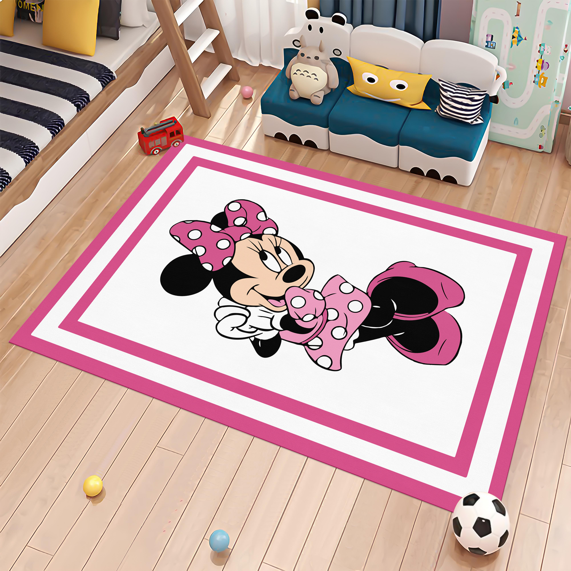Dreammotif Disney Magic Pink Mini Mouse Themed Rug For Kids Rooms Summer Gift Idea Baby Room Decor - High Quality, Soft and Durable, Perfect for Children's Room