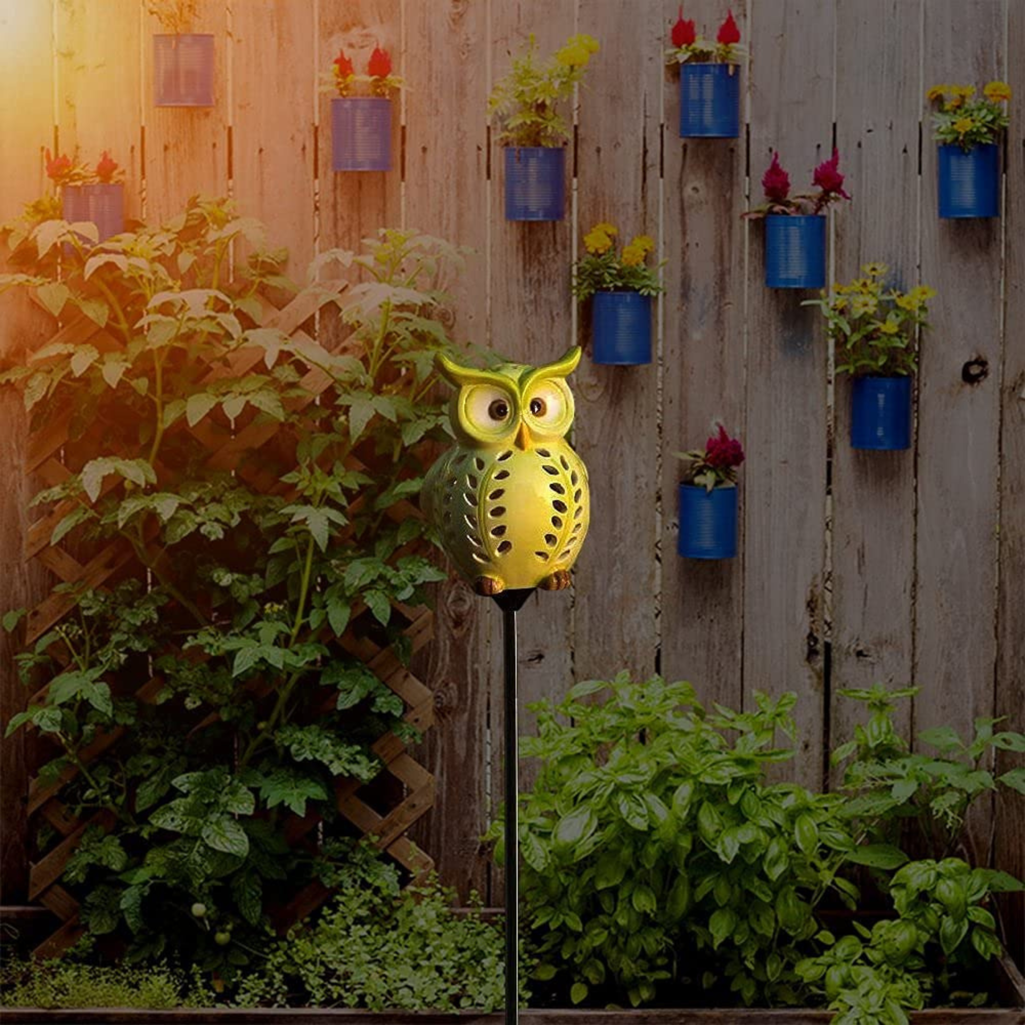 Cute Little Owl Garden Decoration, Best Solar Owl Stake And Solar Owl Light, Ceramic Owl Scarecrow Garden Decor For Your Lawn and Garden - image 2 of 8