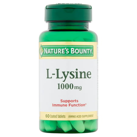 Nature's Bounty L-Lysine Amino Acid Supplement Tablets, 1000mg, 60