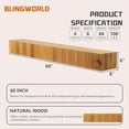 thumbnail image 4 of SHYFOY 60-Inch Rustic Fireplace Mantel Shelf Wall-Mounted Floating Wood Mantel for Living Room, 4 of 8
