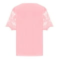 thumbnail image 5 of Timegard Plus Size Tops for Women Lace V Neck Hollow out Short Sleeve Tee Summer Beach Casual Tops, 5 of 6