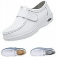 thumbnail image 2 of Women's White Slip-On Work Loafers - Comfortable Platform Sneakers with foot arch pad for Nurses, 2 of 10