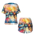 thumbnail image 5 of Lsque Colorful Fishing Boats Women's Short-Sleeved Pajama Set - 2 Piece Soft and Lightweight Sleepwear Set-4X-Large, 5 of 9