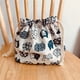 thumbnail image 1 of Drawstring Lunch Bag Double-Layer Thickened Japanese Style Bento Tote Pouch Candy Gift Holder Pack for Home Wedding White, 1 of 5
