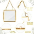 thumbnail image 3 of DIY 2pcs Mini Hanging Glass Frame Wall Hanging Photo Frames 2.7 Inch Double Glass Picture Frame with Chain Folding Frame DIY Vintage Artwork Display Frames for Pressed Flowers Pictures Home Wall DIY, 3 of 6