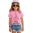 thumbnail image 2 of Staki Toddler Girl Christmas Shirt Kids Ugly Xmas Tshirt Cotton Short Sleeve Tee Top Sweaters for Girl(Pink,5-6 Years), 2 of 6