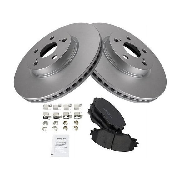 Front Brake Pad and Rotor Kit - Compatible with 2009 - 2019 Toyota Corolla 1.8L 4-Cylinder 2010 2011 2012 2013 2014 2015 2016 2017 2018