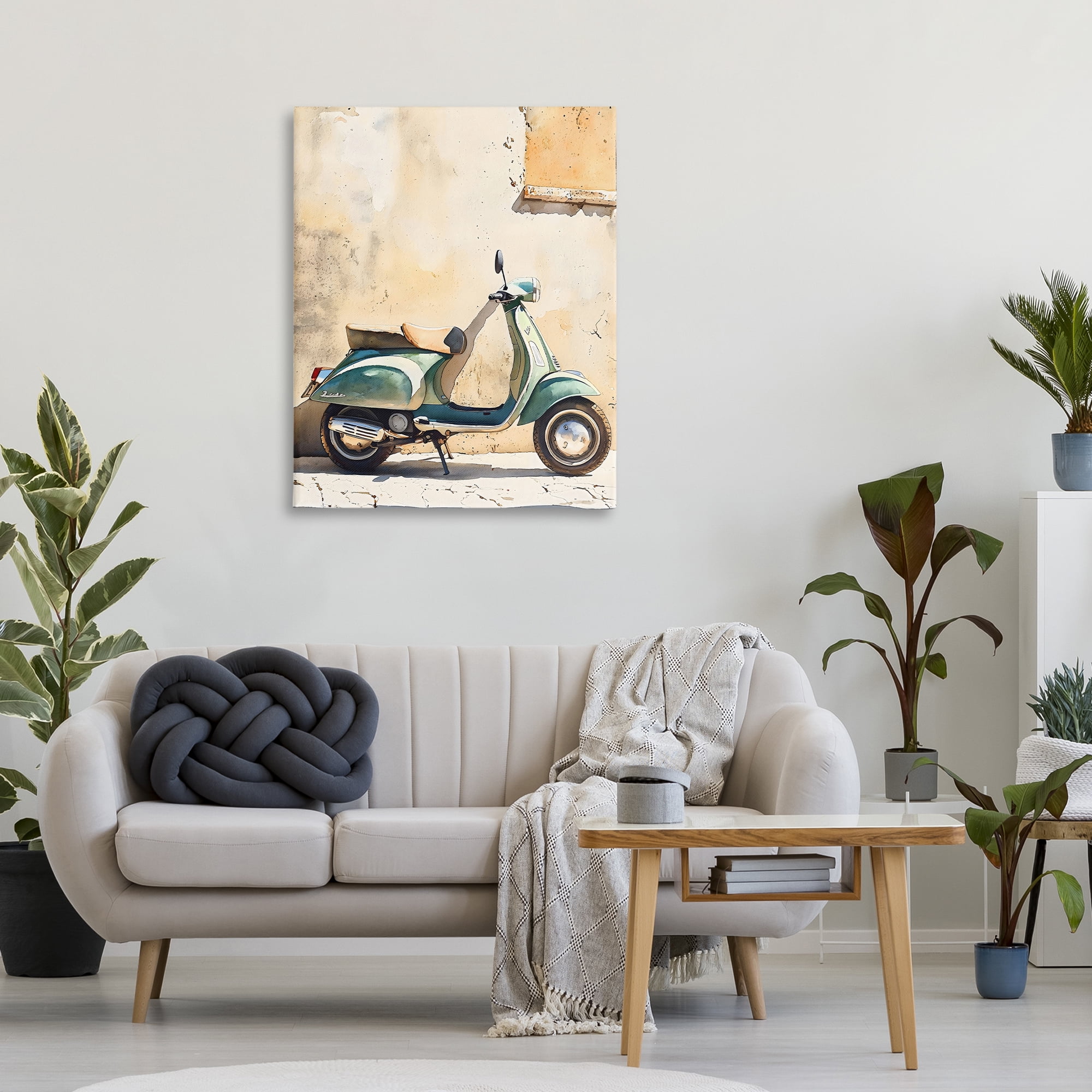 Stupell Industries Vintage Scooter on Italian Street Canvas Wall Art, design by LSR Design Studio