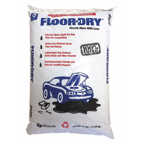 Floor-Dry DE Premium Absorbent, Earth, 25lb Poly Bag -