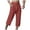 Wine, variant on Dagugfen Capri Pants for Men Drawstring Elastic Waist Loose Lightweight Solid Color Casual Trousers