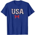 thumbnail image 3 of 4th of July Shirts for Women Summer Casual Short-Sleeve Letter Print T Shirts Crewneck Fashion Patriotic Tees Lightweight Comfy Independence Day Tops, 3 of 6