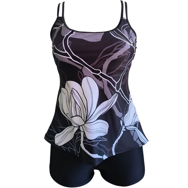 Traje de baño dividido para mujer con estampado de hojas multicolor en la espalda OAVQHLG3B Store lin121212