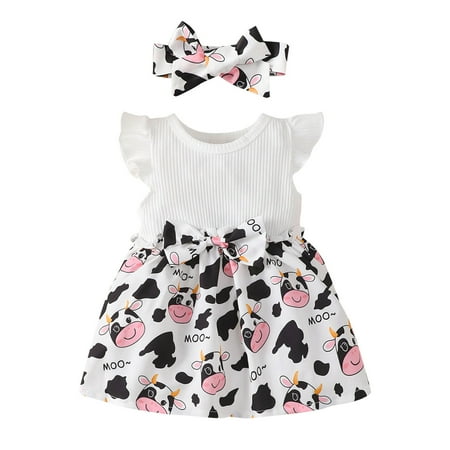 

Pimfylm Beach Dresses For Baby Girl Baby Toddler Girls Short Sleeve Dress purified cotton White 18-24Months
