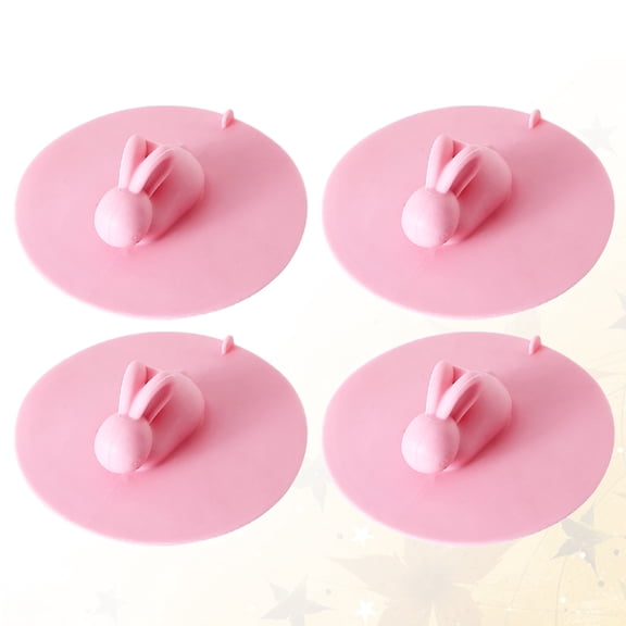 NICEXMAS 4Pcs Pink Silicone Floor Drain Plug for Kitchen Sink Water Stopper Durable