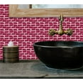 thumbnail image 6 of Peel and Stick Backsplash for Kitchen 10 Sheet 6"x6" Red Subway Backsplash Tile Self Adhesive Back Splash Stick Wall Tiles Peel and Sticker for Kitchen Bathroom Fireplace Laundry Room, 6 of 6