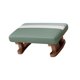 thumbnail image 5 of Reposapiés con patas de madera, taburete rectangular, taburete acolchado, otomano pequeño Verde, 5 of 9