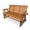 3-seat Teak Tone, variant on Innovaze 4.5 Ft Wood Patio Glider Bench with Cup Holders, High Back and Deep Contoured Seat, Heavy Duty 800 lbs (Teak Tone, 2-Seater)