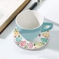 thumbnail image 5 of SKYSONIC Round Drink Coasters 1 Pcs Happy Easter Eggs Wreath Absorbent Ceramic Coaster with Cork Base for Coffee Cups Housewarming Gift for Home Decor, 5 of 6