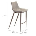 thumbnail image 6 of Magnus Barstool Brown & Walnut Barstool, Modern Style, Plush and durable faux leather fabric, Plywood, Indoor Bar, 6 of 11