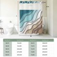 thumbnail image 5 of Teal Blue Ombre Cream No Hook Shower Curtain with Snap in Liner, Modern Geometric Brown Aesthetic Double-Layer Waterproof Shower Curtains for Bathroom Hotel Bathtub, Mesh Top & Stall 36"x78", 5 of 9