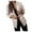 Khaki, variant on Women Plaid Check Suit Satin Jacket formal Cardigan Pocket Work Office Suit Coat