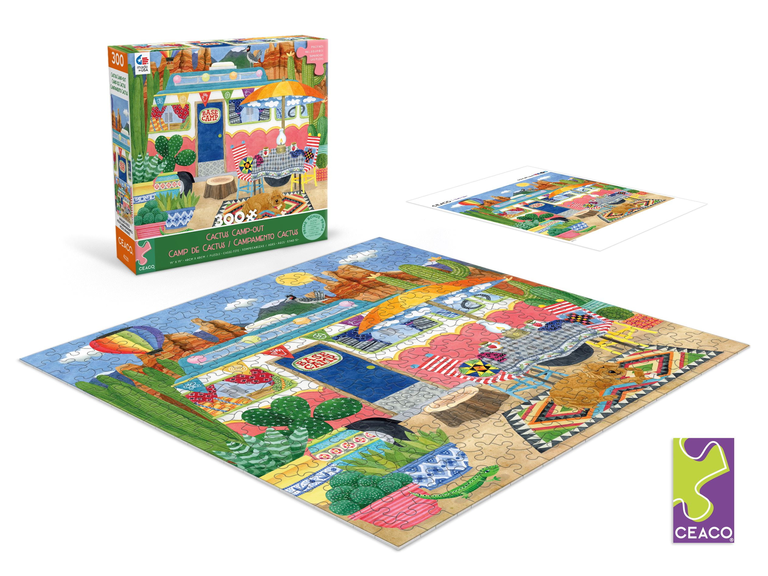 Ceaco 300 Piece Cactus Camp-out (Stephanie Peterson Jones) Interlocking Jigsaw Puzzle