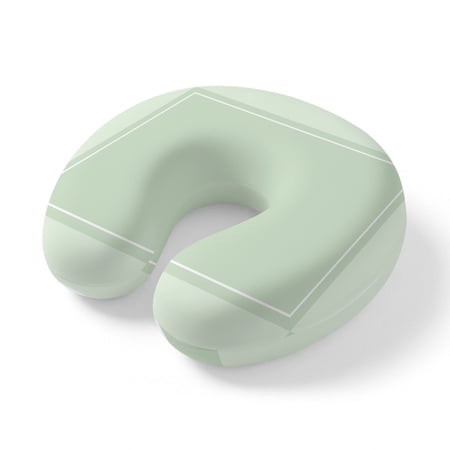 Neck Pillow Sage Green Color Block Travel Pillow Memory Foam U Shaped Pillows Minimalist Style Travel Neck Pillows for Airplane Car Office Home Sleeping Rest