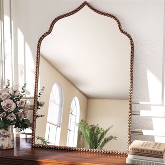 ANDY STAR Brushed Nickel Butterfly Mirror 24x40 Inch – Irregular Shape, Anti-Rust Stainless Steel