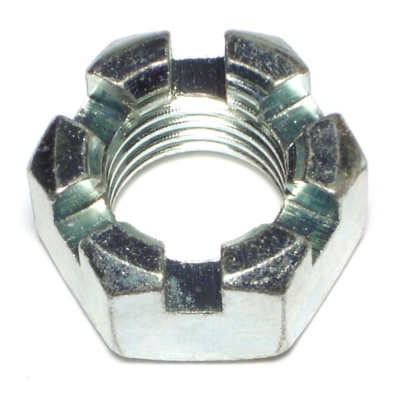 1"-8 Zinc Plated Steel Coarse Thread Slotted Hex Nuts SNS-139 (3 pcs.)