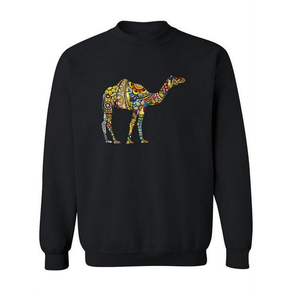 Colorful Camel With Patterns Sweatshirt Women -Image by Shutterstock, Female Medium